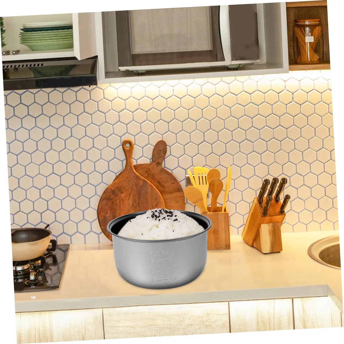 CLISPEED Olla Interior para Olla Arrocera Eléctrica 3l Revestimiento Antiadherente y Gran Capacidad, Accesorio de Cocina Multifunción para Cocinar Arroz y Sopa Hogar Varios Estilos