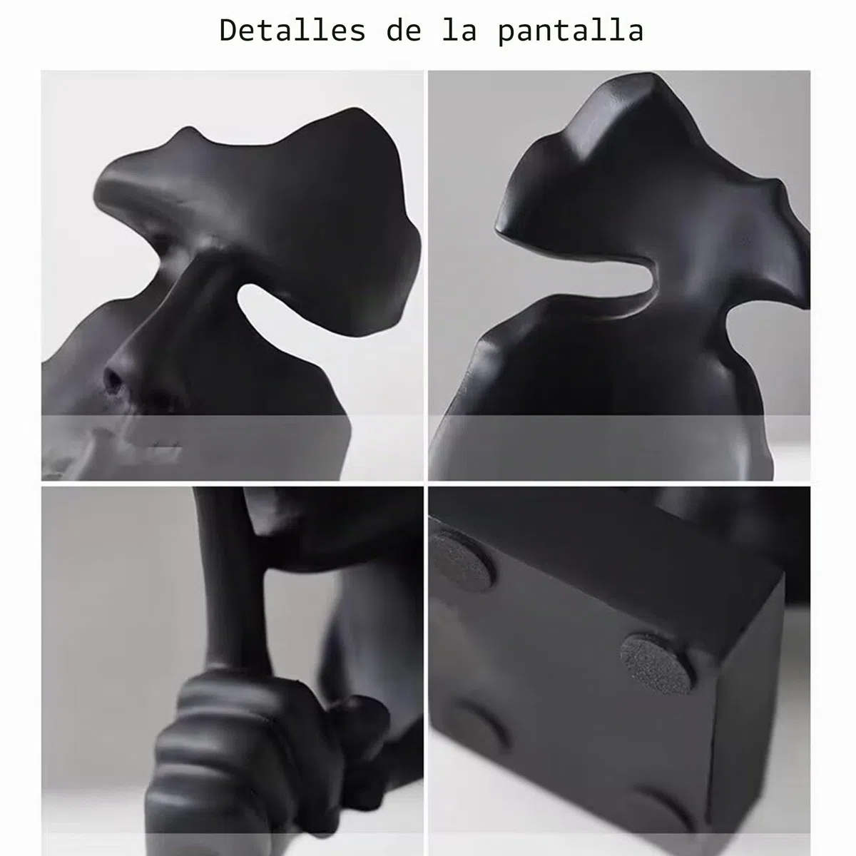 Escultura decorativa dorada, figuras silenciosas, adorno para el hogar, resina sintética, decoración creativa, mesa (negro)
