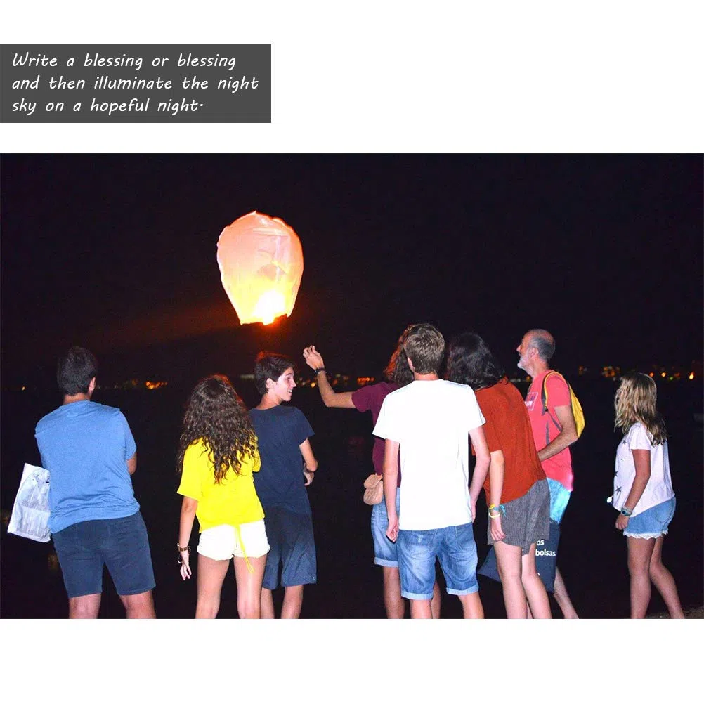 Faroles chinos voladores Sky Lantern Faroles de deseos resistentes Faroles de papel hechos a mano puramente para fiestas de cumpleaños fiestas de cumpleaños Navidad Año Nuevo