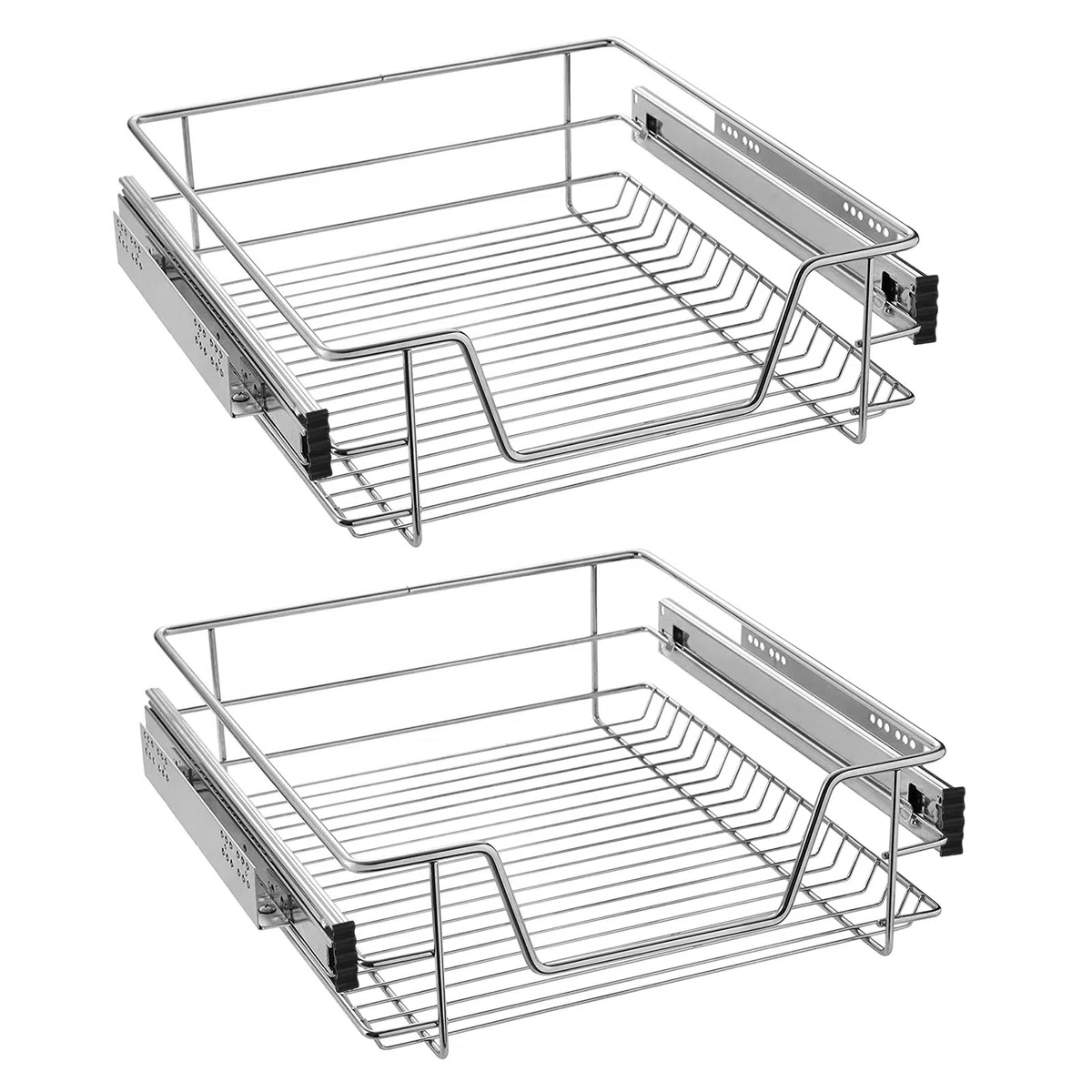 Aufun 4 cajones de cocina de 50 cm, cajón telescópico, extracción total, armario de cocina, armario extraíble, cesta extraíble extraíble, estantería de cocina para el hogar.