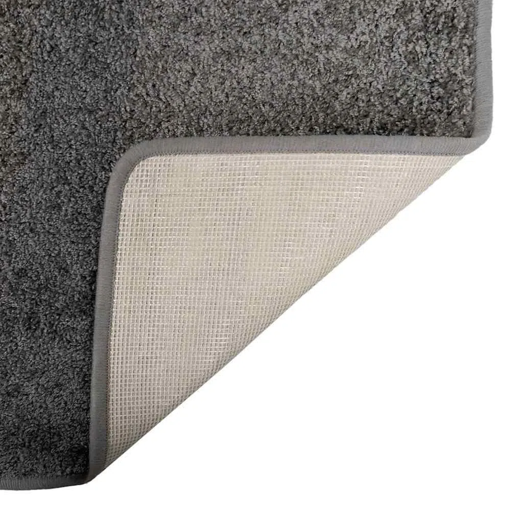 Alfombra de pasillo gris, 50 x 100 cm, 100% polipropileno, antideslizante, fácil de limpiar, para pasillo, salón, dormitorio, con superficie suave y decoración moderna y versátil