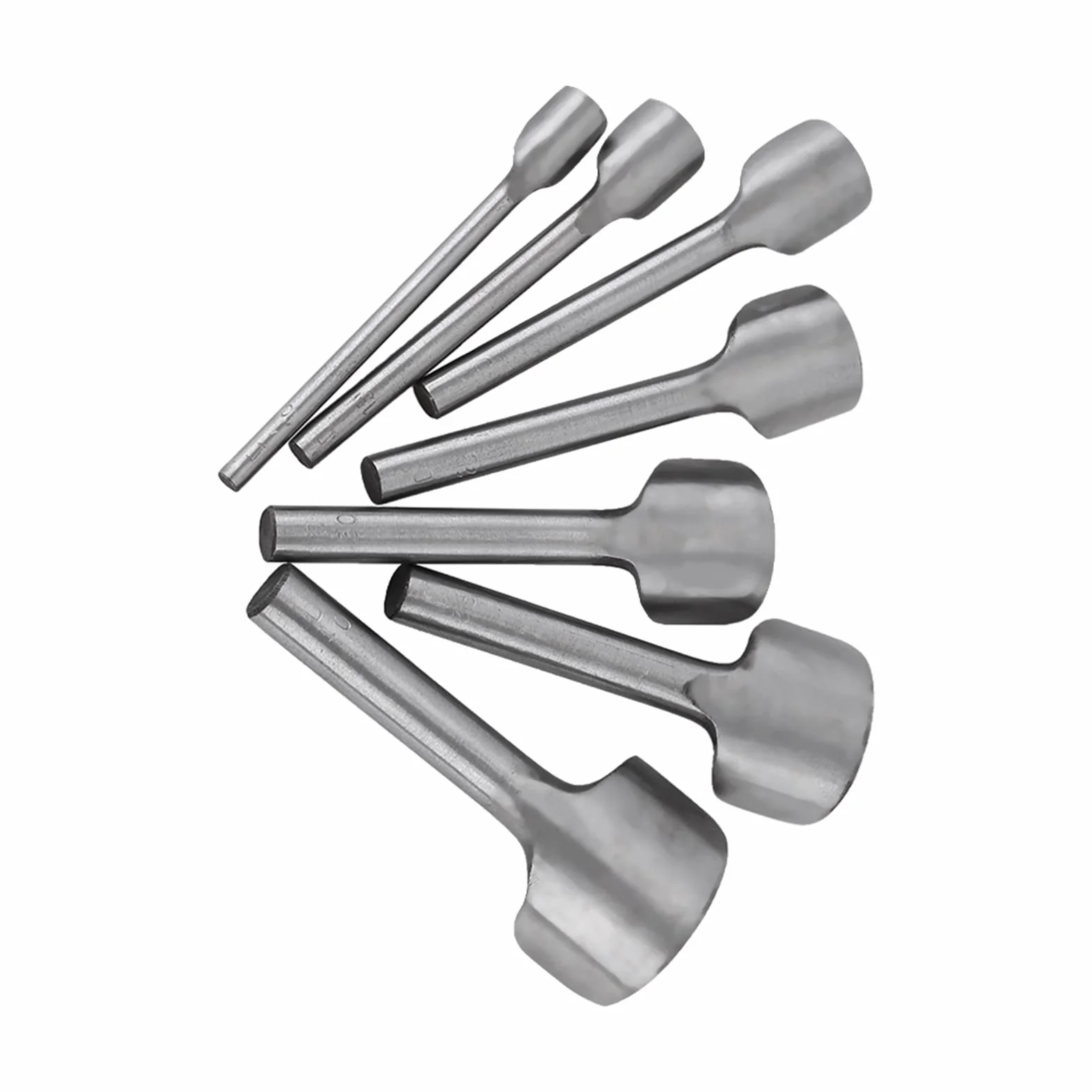 Punzón de Corte de Forma Semicircular, Akozon Cortador de Extremo de Correa de Punzón Redondo de 7 Piezas de Cuero de Bricolaje para Coser Cuero Casero (10-40 MM)