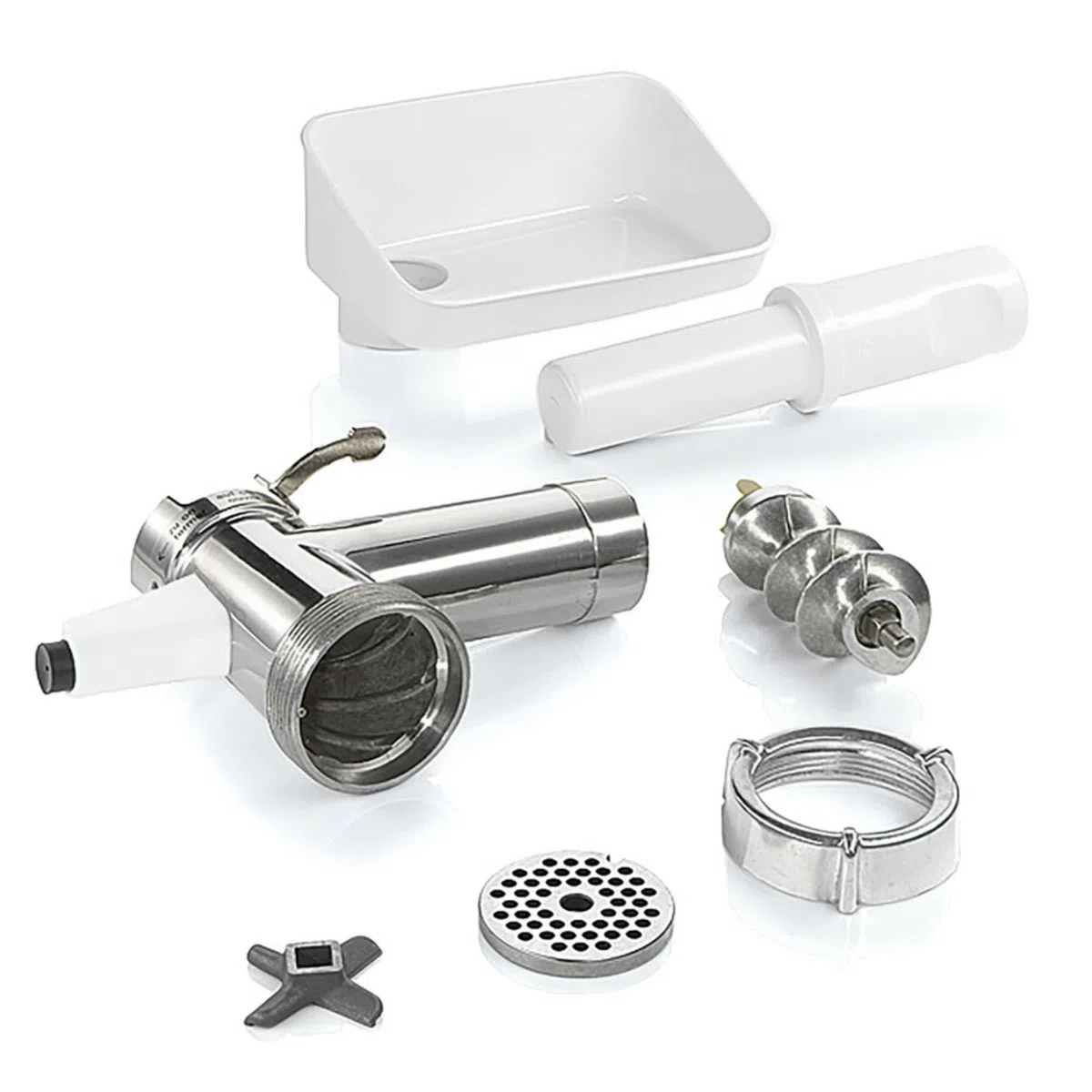 Bosch - Picadora de carne, Accesorio MUM Serie 2, Blanco y Acero, MUZS2FWW