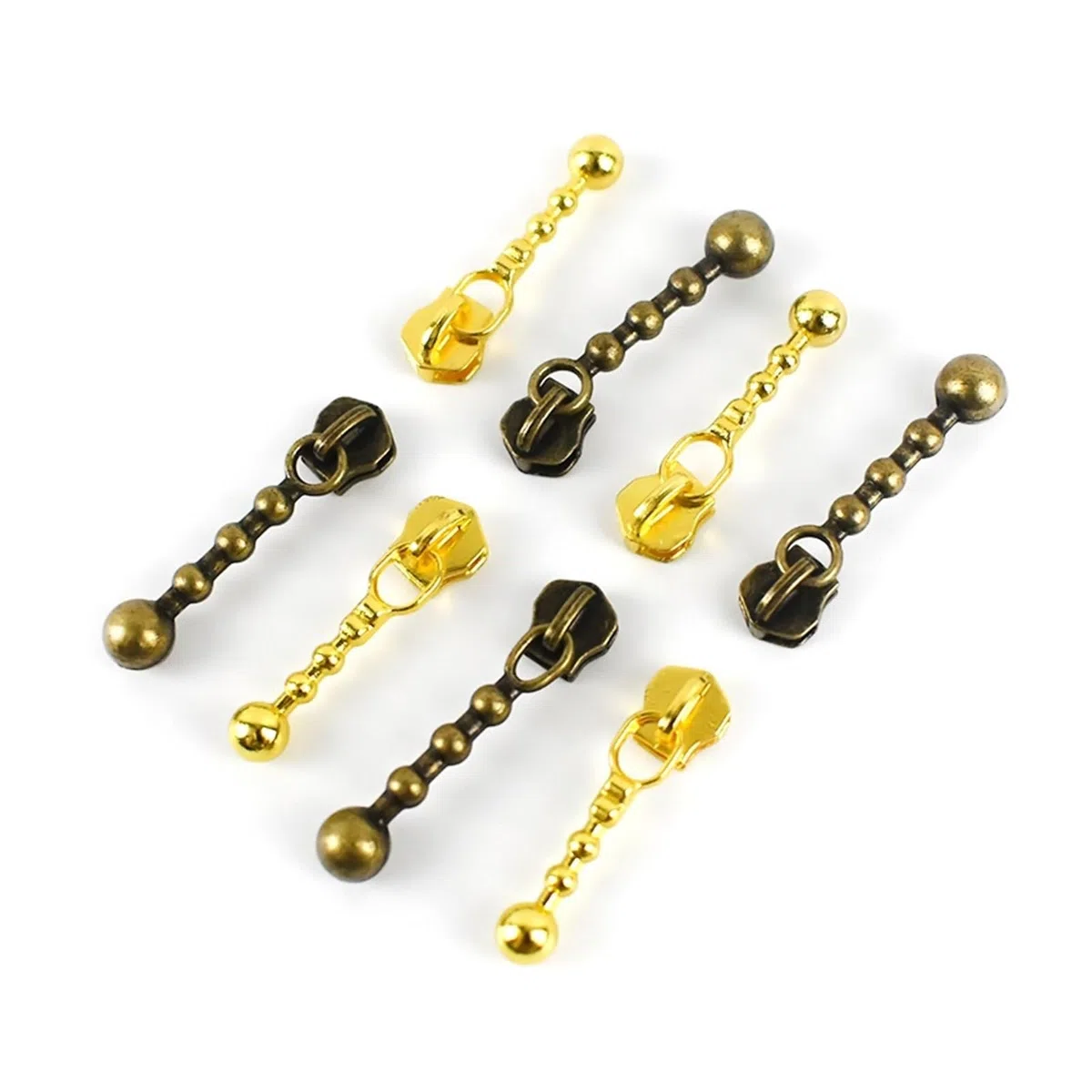 Tirones para deslizamientos de cremallera de metal Deslizador del tirador de la cremallera for cremalleras de Metal, bolsa decorativa con cabeza de cremallera, ropa, chaqueta, accesorios de costura DI