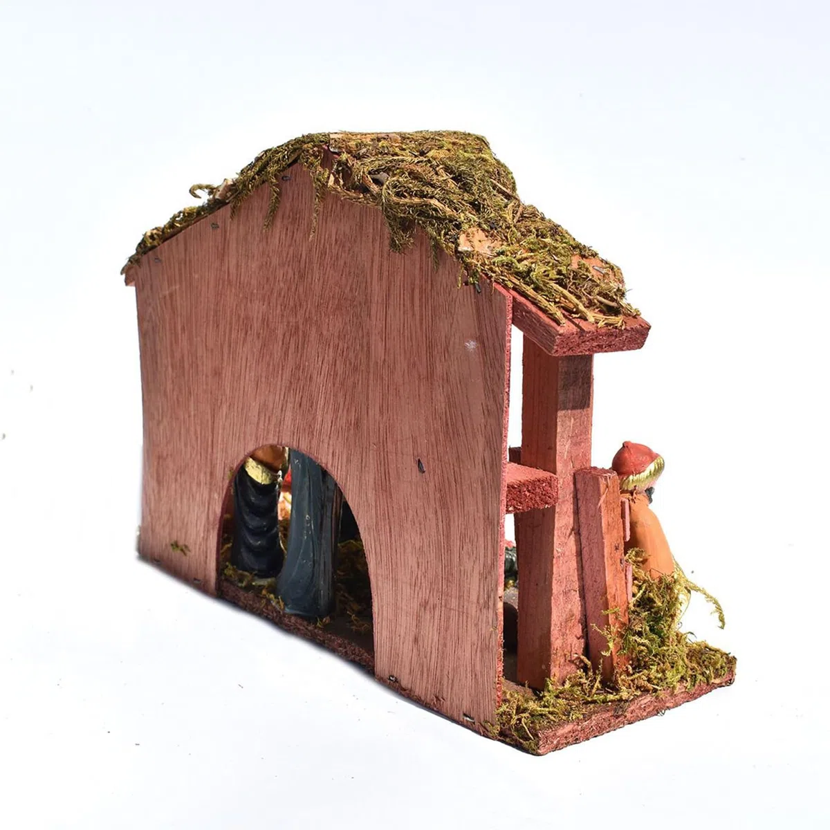 Juego de belén de Navidad - Figuras religiosas de belén de la familia sagrada como centro de atención, belén de madera | Para la mesa de interior para el hogar para la chimenea para la