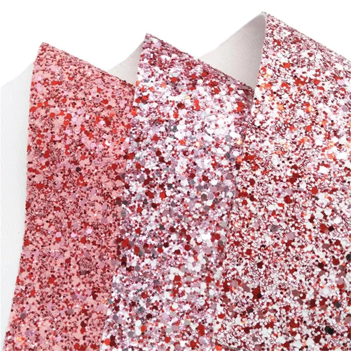Tela de vinilo sintético con base fieltro cuero purpurina gruesa roja for manualidades, lazos, bolsos, mini rollo 30 x 134 cm para manualidades(7-30X134CM)