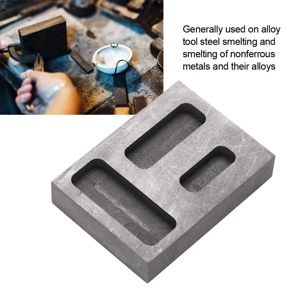 Molde de lingotes de crisol de Grafito, Herramientas de moldes de lingotes de 47g Herramientas Herramientas de joyería Equipos para Contener Oro Fundido, Plata para probar lingotes de fundición