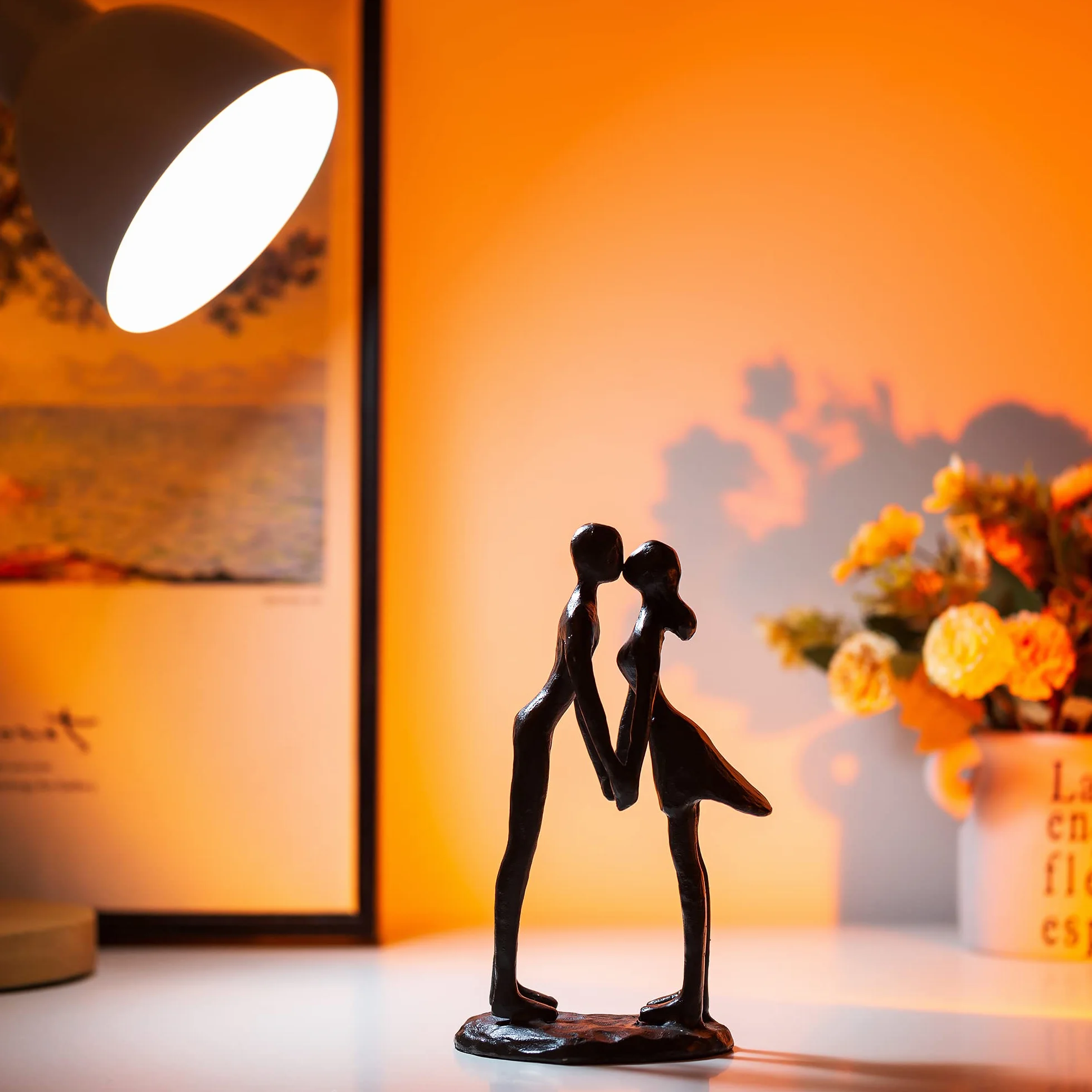 Sziqiqi Boda para Pareja: Regalo Aniversario Pareja de Hierro para Ella Él Esposo Esposa Novios - Figuras Decorativas para Compromiso San Valentin Navidad - Estatua de Pareja