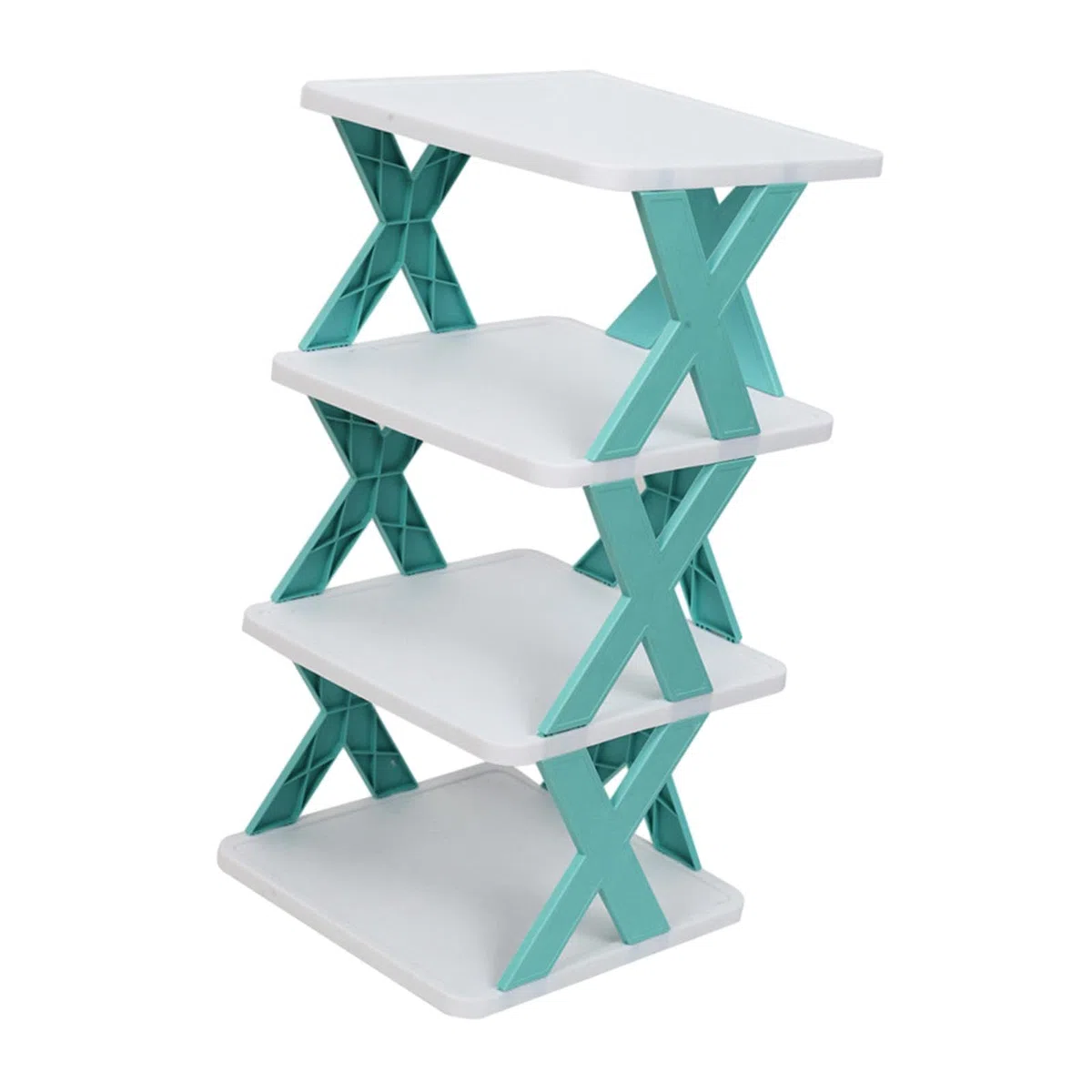 Gralara Zapatero Plegable, Soporte para Zapatos de Varios Niveles, Estante Ligero para Zapatos, Organizador de Almacenamiento de Zapatos para Garaje, Dormitor, Azul 4Capas 50cm, Individual