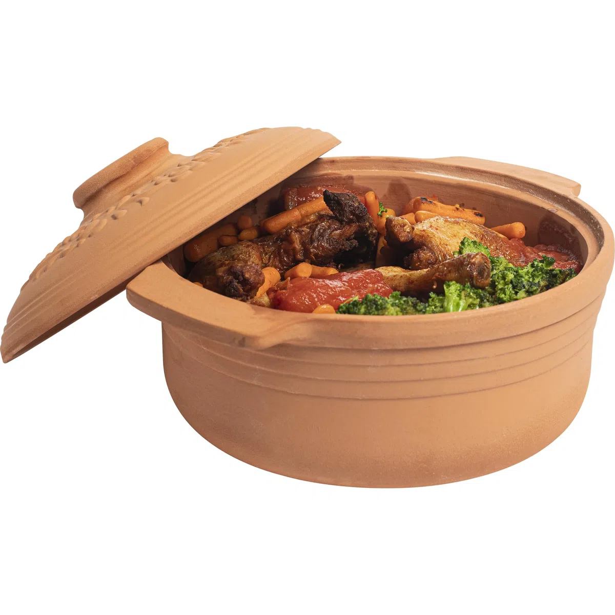 Browin 770612 Olla de Barro 4 L, una Olla para Hornear Pan, Pollo, Hornear Platos en el Horno, con Tapa