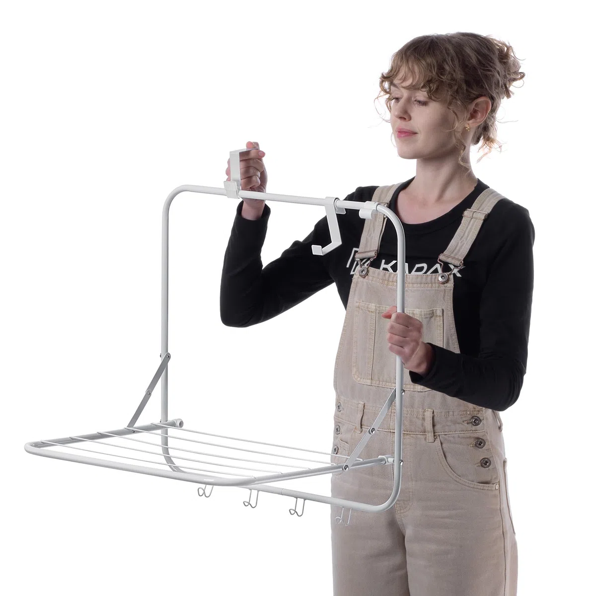 KADAX Tendedero para colgar sobre la puerta, secadora de metal plegable, para colgar ropa y toallas, estante de secado