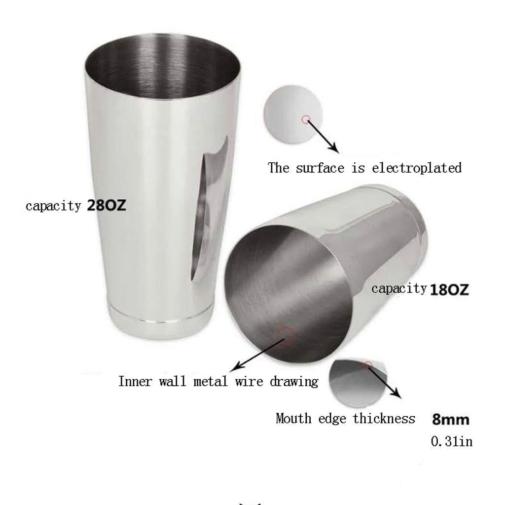 Kit Cocteleria Boston Shaker Set for Bartenders- Home Bar Set de accesorios, de acero inoxidable Kit de camarero con coctelera, coladores, aparejo, for cócteles Bar Accesorios Cocktail Bar del sistema
