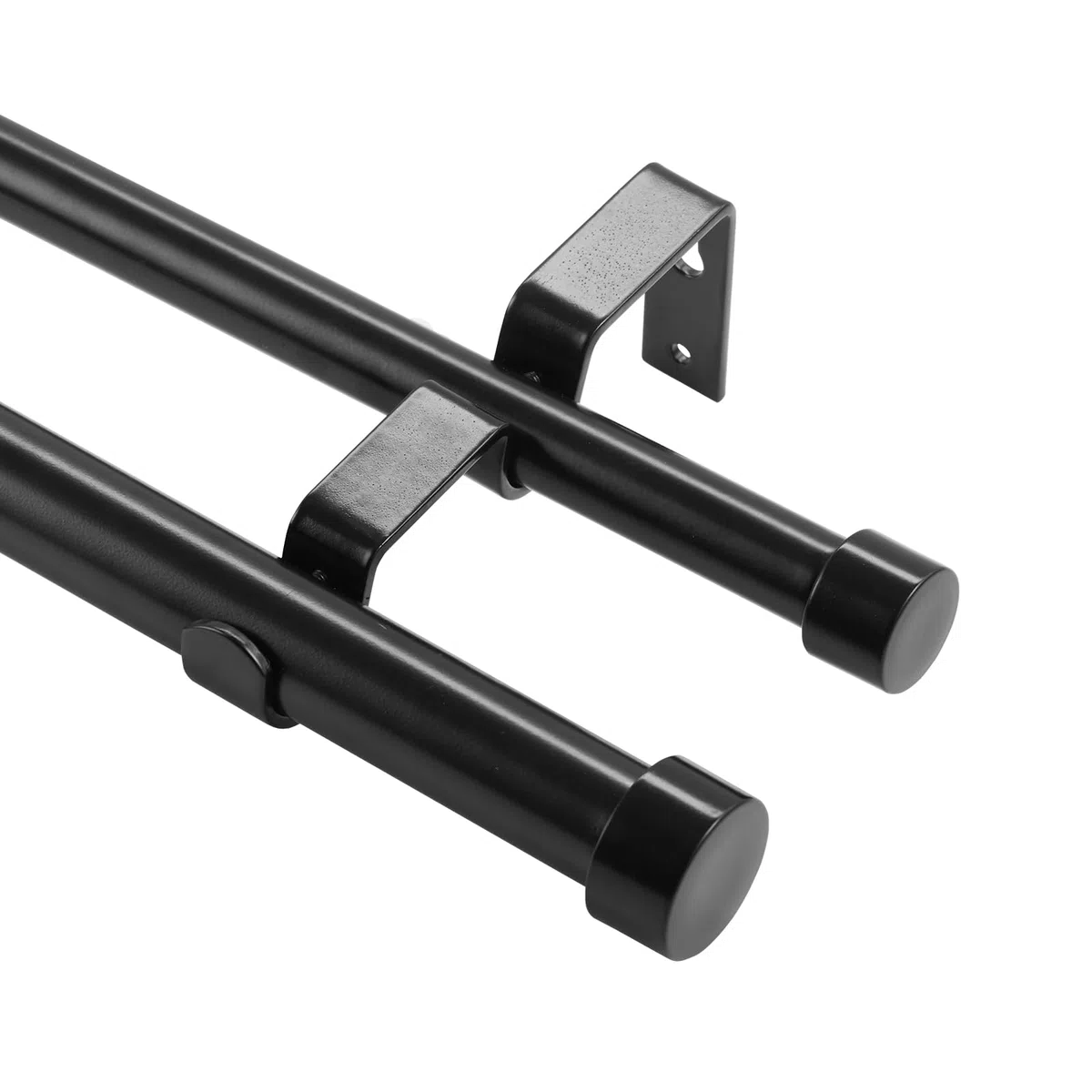 VEVOR Barra de Cortina Doble Barra de Cortina Extensible 92-183 cm con Tapas de Extremo Hierro Robusto Carga 13,6 kg para Colgar Cortinas Opacas y Ventanas Transparentes Sala de Estar Baño Dormitorio