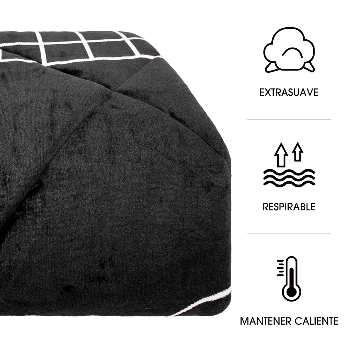 BESCH Edredón Invierno Nórdico de Franela con Forro Polar de Sherpa 240x260 cm + 2 Fundas de Almohada | Edredones Borreguillo Extra Suave para Cama, Cálido y Gruesa (Paris)