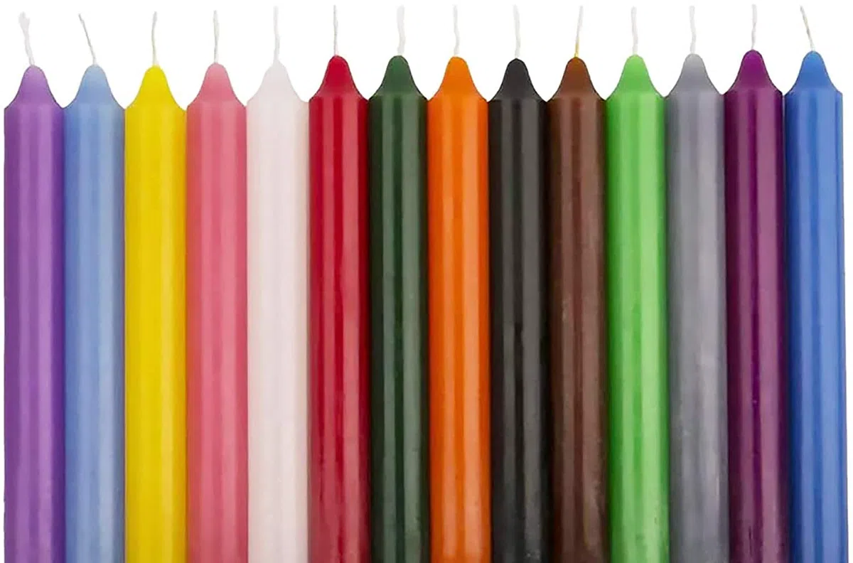 Besch 24 Velas Cilíndricas 100% parafina y mecha de algodón puro sin perfume (Naranja, 24 22cm)