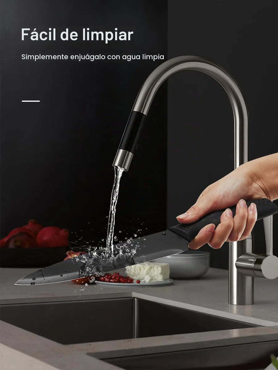 Juego de Cuchillos de Cocina con Bloque FOHERE 23 Piezas Bloque de cuchillos con Afilador Integrado, Cuchillos Cocina con Cuchillo Deshuesador y Cuchillo para queso, Negro