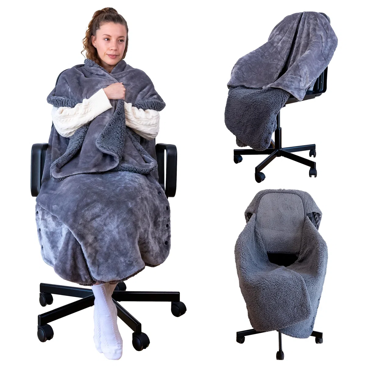 ODOXIA Manta para Silla de Oficina | Manta Acogedora y Cálida para Cualquier Silla de Oficina | Manta Envolvente para el Trabajo o el Hogar | Manta Comodísima para la Silla de Oficina | Lavable