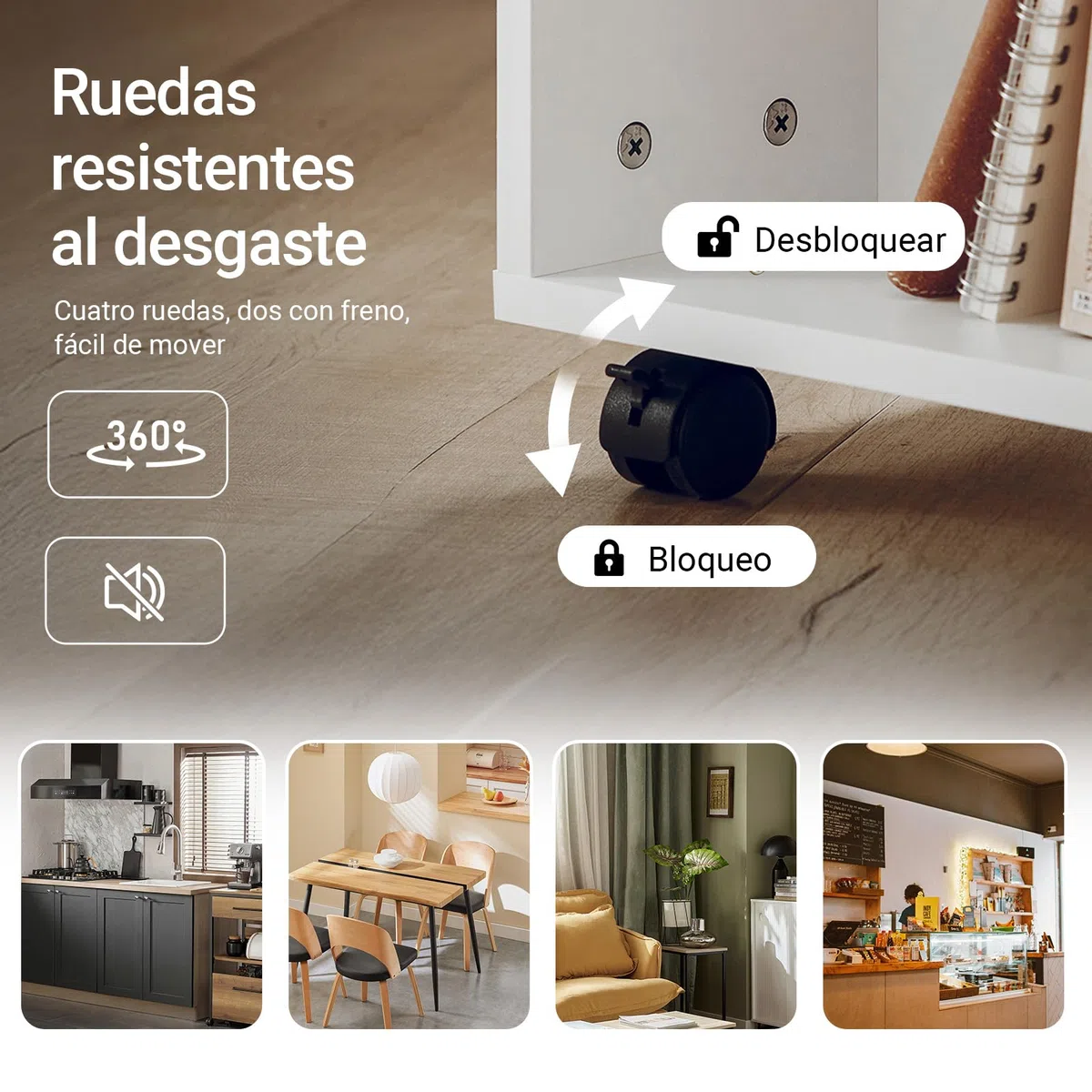 SoBuy Mueble Impresora Mesa para Impresora con Ruedas Cajonera Oficina con 6 Compartimentos Abiertos Mueble Archivador Armario Oficina Blanco 60x35x75cm FBT68-W