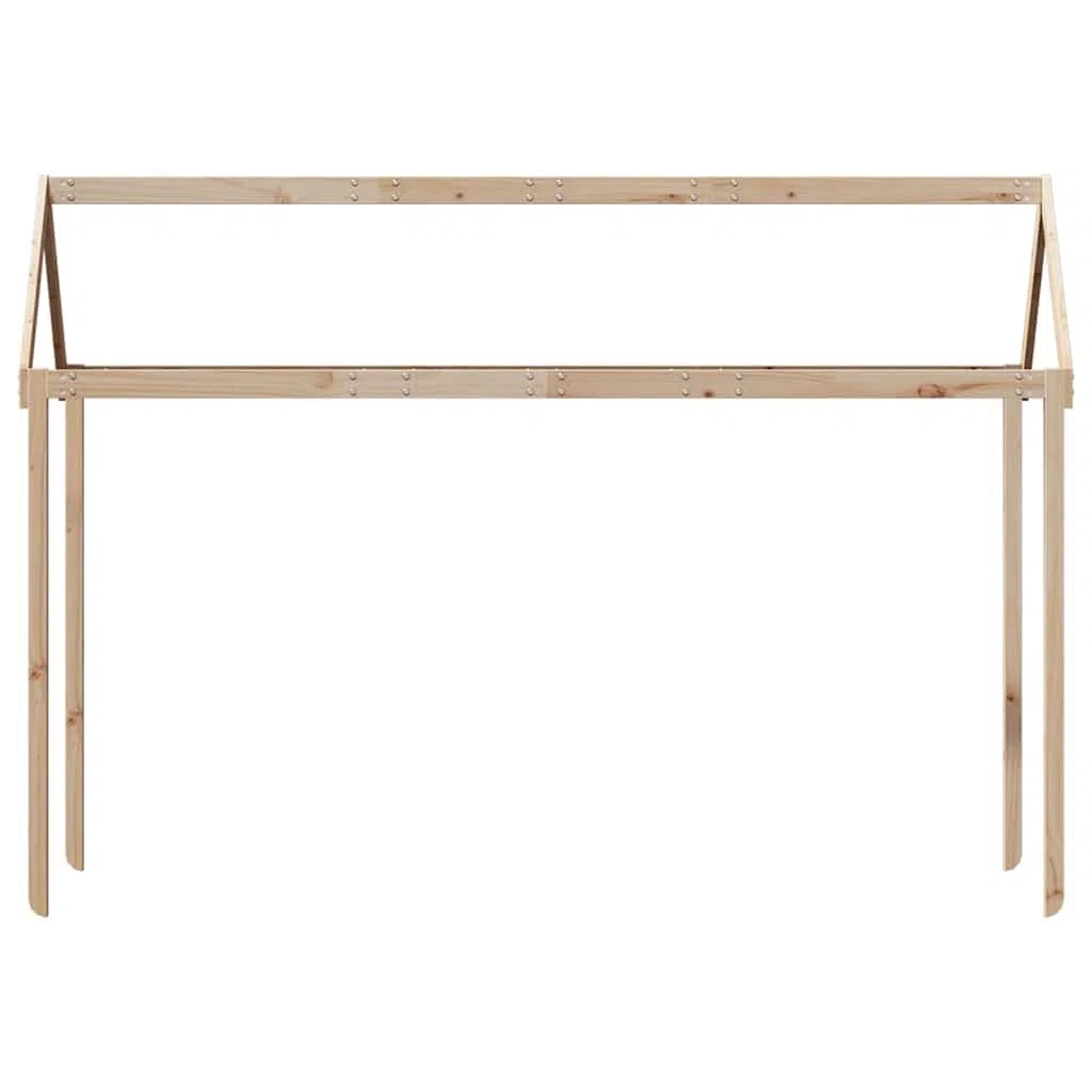 Techo de madera maciza de pino para cuna, 207 x 95,5 x 159 cm, marco de cama estable con lado abierto, accesorio duradero para sala de juegos para el dormitorio