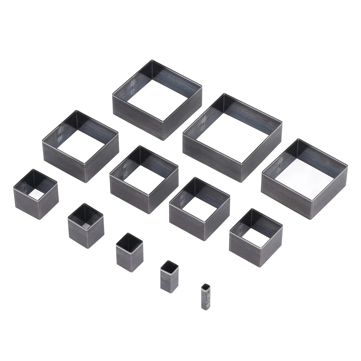 Molde para Cortar Cuero Cuadrados, Juego de 12 Troqueles para Tela, Arcilla, Goma, Acero de Aleación, Fabricación de Joyas a Mano con Cortes Transparentes