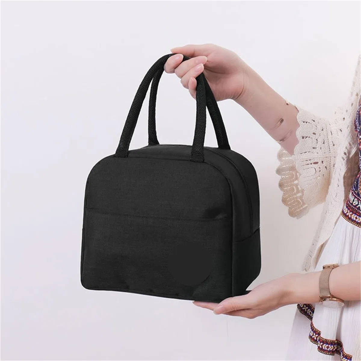 Fiambrera portátil de viaje for Picnic, 2 uds., almacenamiento alimentos, bolsa térmica for desayuno, almuerzo con asa, aislante for mujer y niño Para El Trabajo