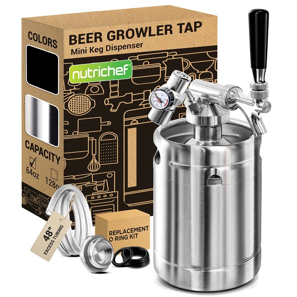 NutriChef Dispensador de Barril, plástico, Legacy Stainless