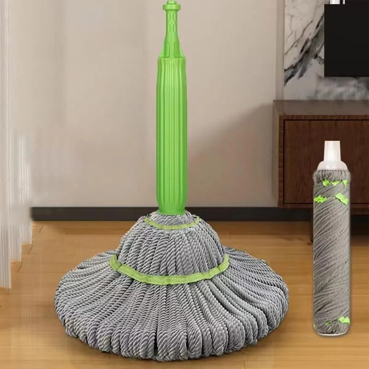 Fregona de Microfibra de Mango Largo, trapeador para Limpieza de Suelos | Herramienta de Limpieza doméstica | de Limpieza de Pisos a Cubo, fregona deshidratada para baño, s