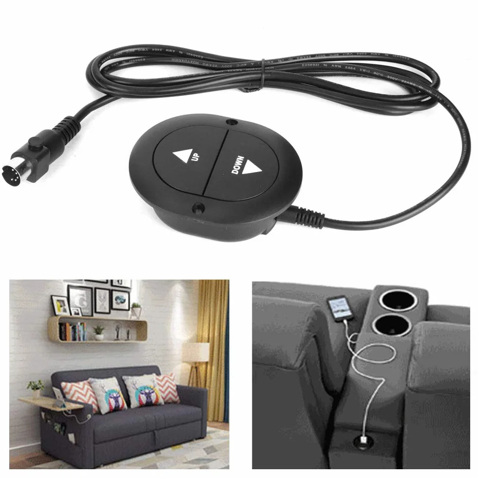 Tnfeeon Controlador De Sofá, Sillón Reclinable Eléctrico, 2 Botones, Interruptor Manual De 5 Pines, Control Remoto para Silla Reclinable, Electrodomésticos
