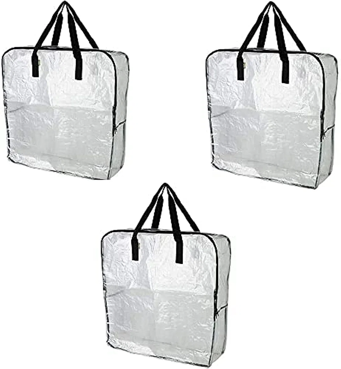 Ikea DIMPA - 3 Bolsas de Almacenamiento Extragrandes, Transparentes, Resistentes, Protección contra Polillas y Humedad