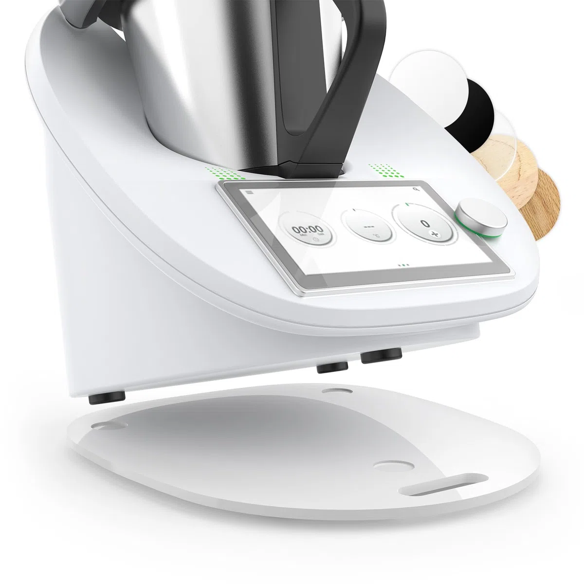 Siegvoll Tabla Deslizante para Thermomix TM6 TM5 en Acrílica, Estable y Fácil de Mover, Accesorio para Thermomix, Soporte para Bimby, Blanco
