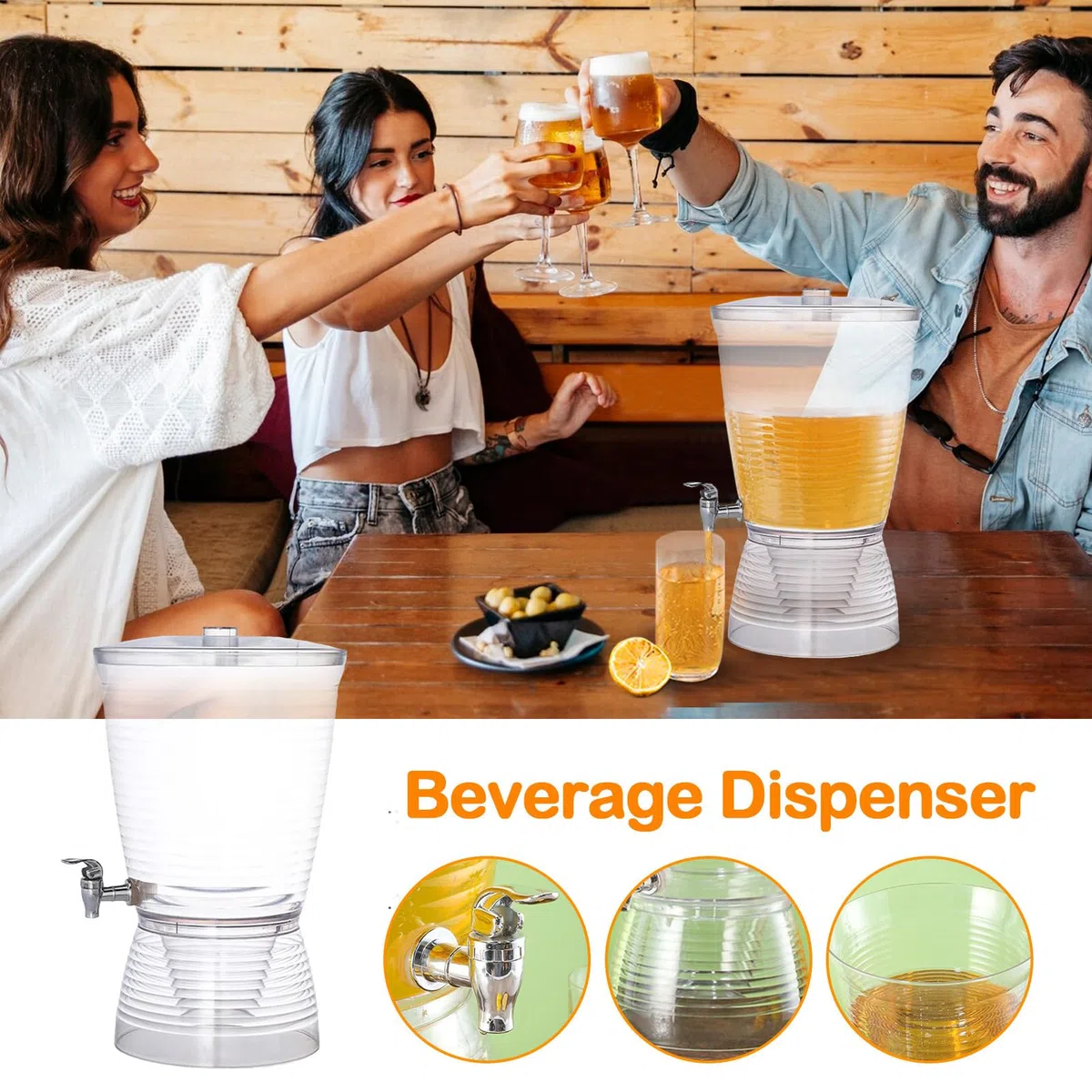Dispensador De Bebidas Contenedor de , limonada, café, té | Dispensador Cócteles Limonada Té Vino Encimera Cocina Despensa Restaurante, Comercial, Y