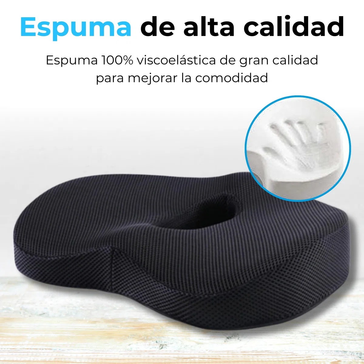 Cojin Coxis, Cojin Silla Oficina de espuma con Memoria, para Alivio Presión en Caderas, Cojín Antiescaras, Ortopédico, Cojín Ergonómico Viscoelásitco oficina y Silla de ruedas, Cojín hemorroides