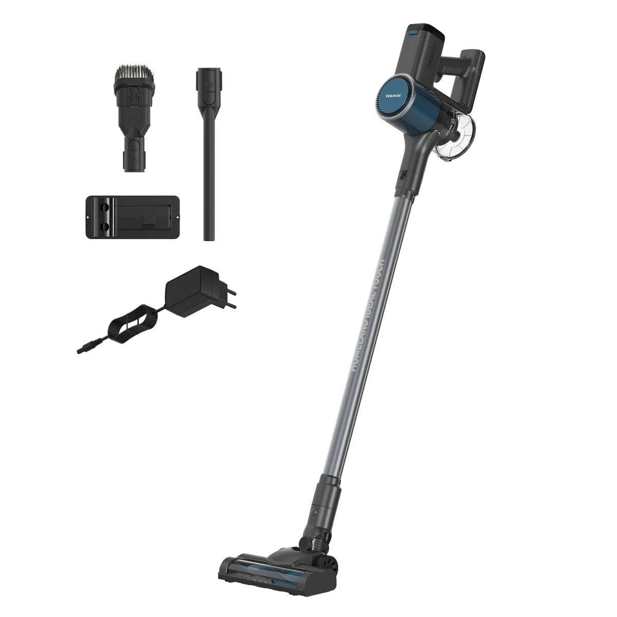 Taurus – Aspirador sin Cable Homeland Ideal Touch, Batería extraíble, Carga Rápida, 180W, 35 min autonomía, Filtro HEPA, Turbo Brush, LED, Pantalla Digital, Depósito 600ml, Accesorios