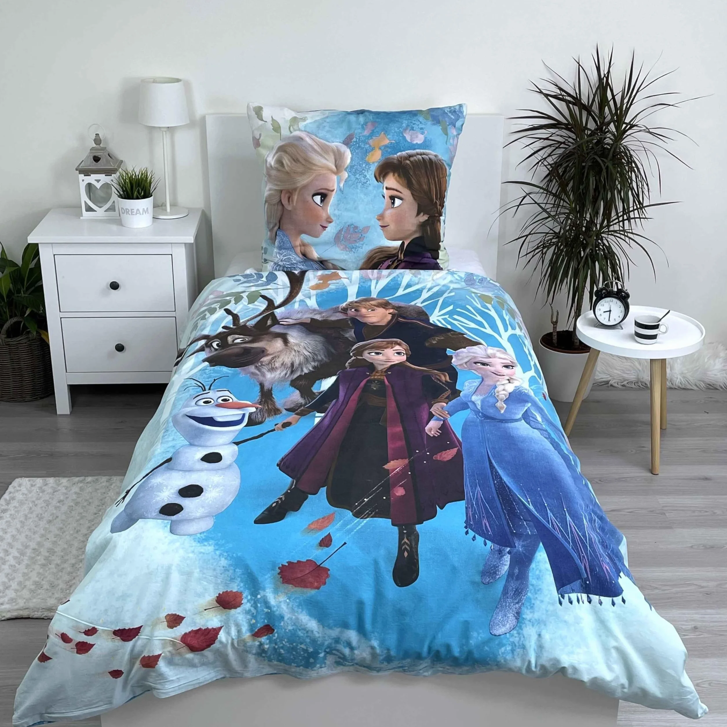 Jerry Fabrics Disney Frozen Ropa de Cama para Niños Funda Nórdica 160 x 200 cm y Funda de Almohada 70 x 80 cm Algodón 100%