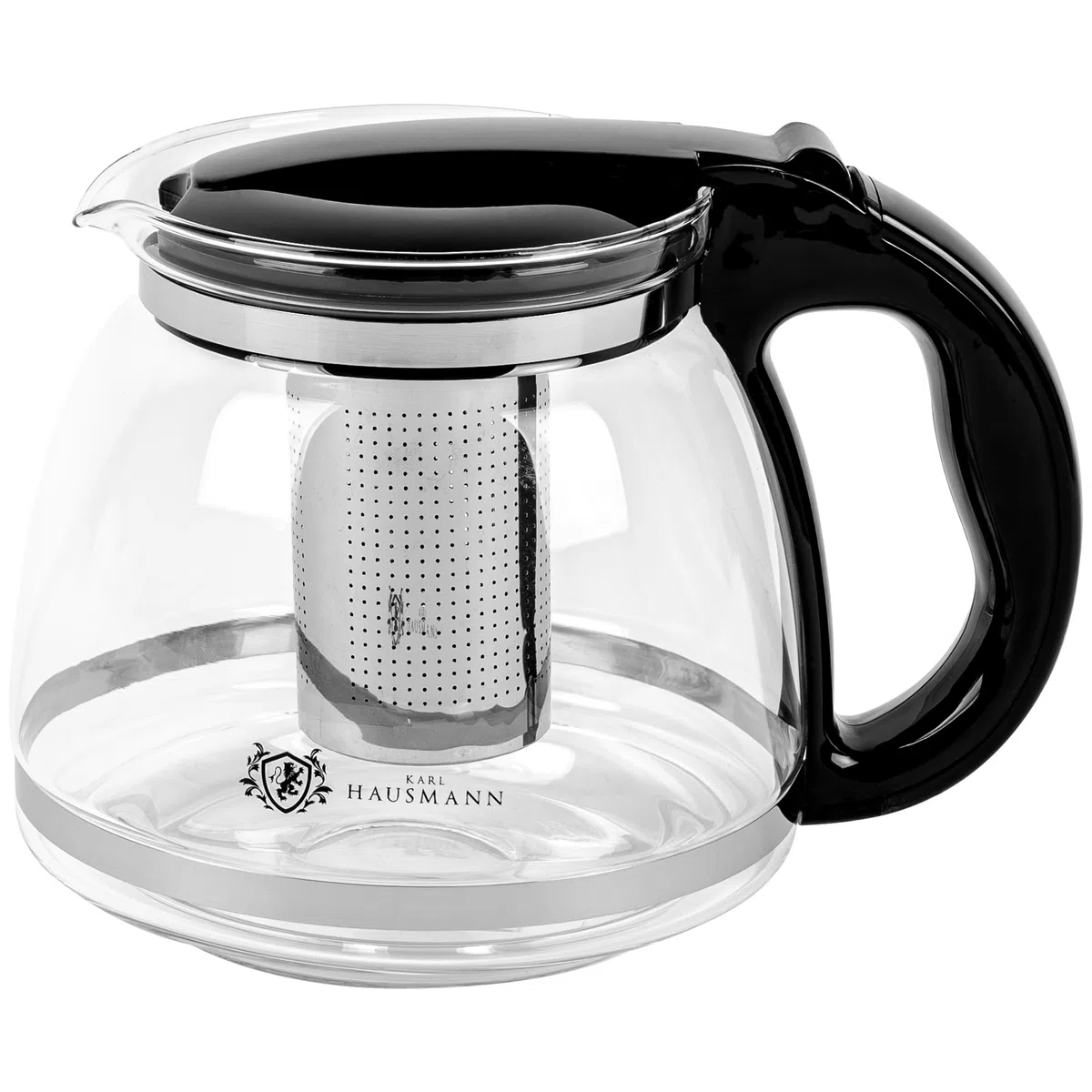 KARL HAUSMANN Tetera de Vidrio 2L con Infusor - Tetera con Filtro para Té, Infusiones y Café | Vidrio Resistente al Calor, Vertido sin Goteo, Apta Para Lavavajillas