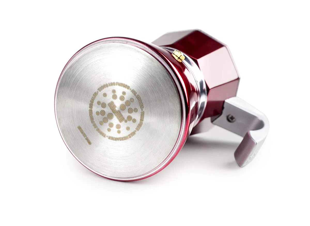 IBILI - Cafetera express Evva Red, 2 tazas, 100 ml, Aluminio fundido, Apto para inducción