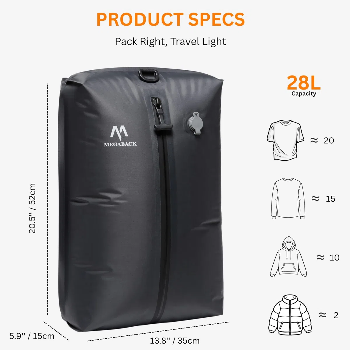 Bolsas de vacío para viajes, bolsas de sellado al vacío reutilizables IP67 para ropa con bomba eléctrica, cubo de embalaje sellado al vacío para maletas, mochila y viajes (1 unidad + bomba)