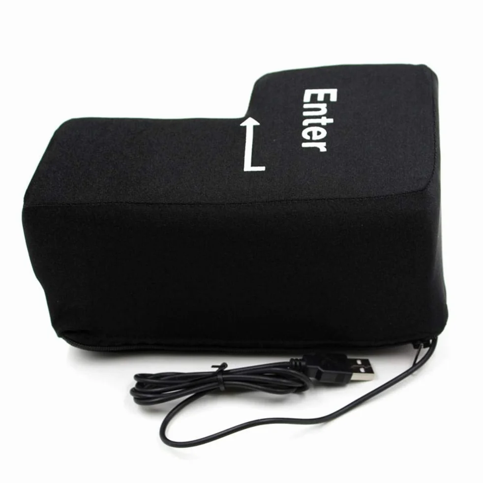 Big Enter Key Enter Button Throw Pillow Divertida Oficina Almohada para Dormir Computadora Portátil Escritorio de Regazo para Computadora Portátil Gadgets de Escritorio