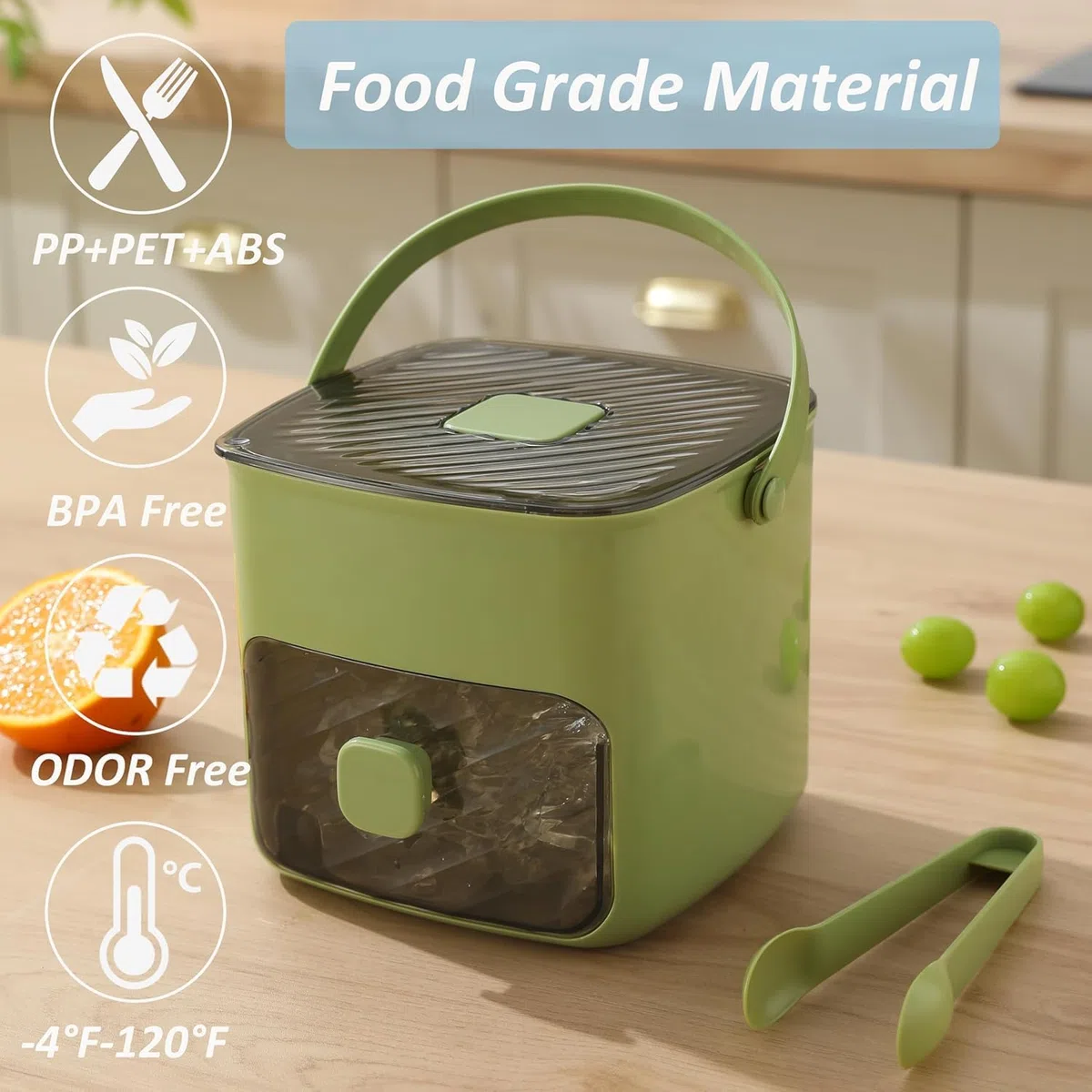 Pequeña máquina de cubitos de hielo, con 48 rejillas, molde para cubitos de hielo con cajón y recipiente de almacenamiento, cubitos de hielo con recipiente para cubitos de hielo, para Home