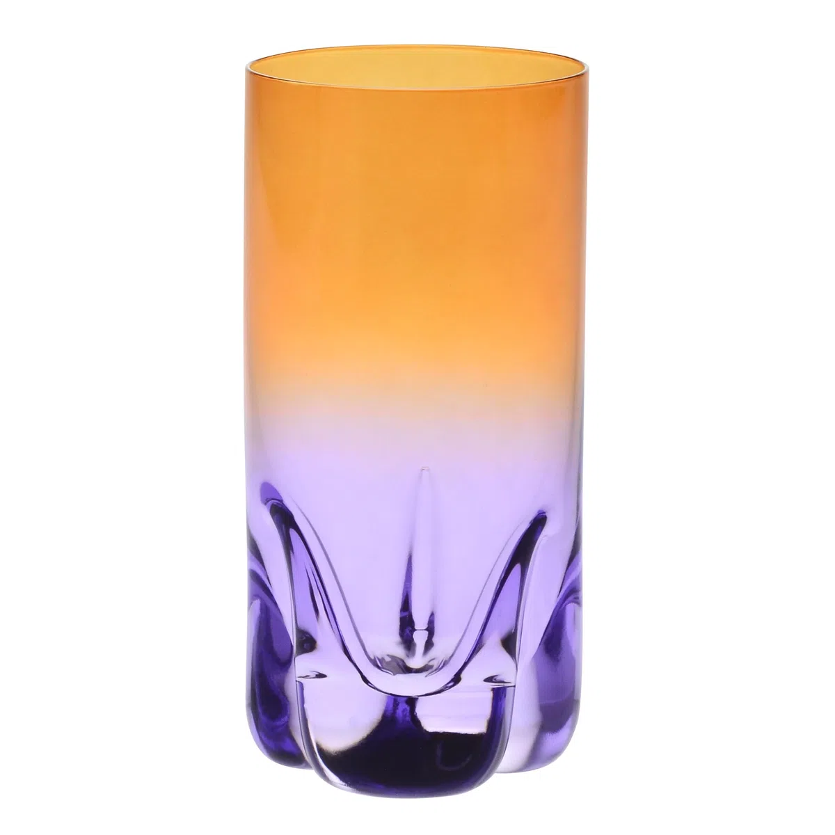 Krosno – Vasos para Bebidas, Agua y Zumos 300 ml – Set de 4 unidades en 4 colores diferentes – Colección Aurora – Cristal sin Plomo – Pintados a Mano
