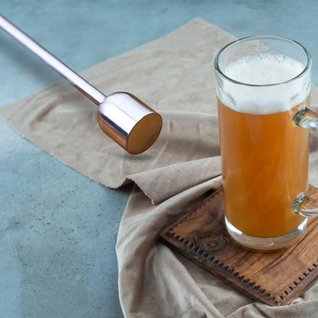 Pincho para Cerveza Caramelizador de Cerveza Calentador de Cerveza Mango de Madera Real, 100% Apto para Uso alimentario (Model 2)