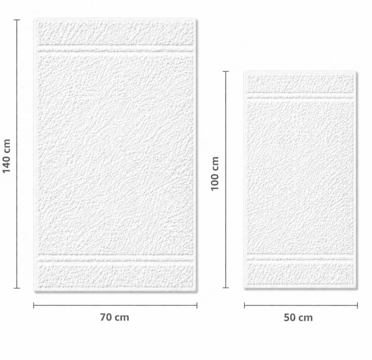 TRAMAS+ Toallas de Baño Grandes, Pack de 4 Toallas Premium 700 GR, 100% Algodón, Secado Rápido y Absorbente, 2 Toallas de 70x140 cm y 2 Toallas de 50x100, Blanco