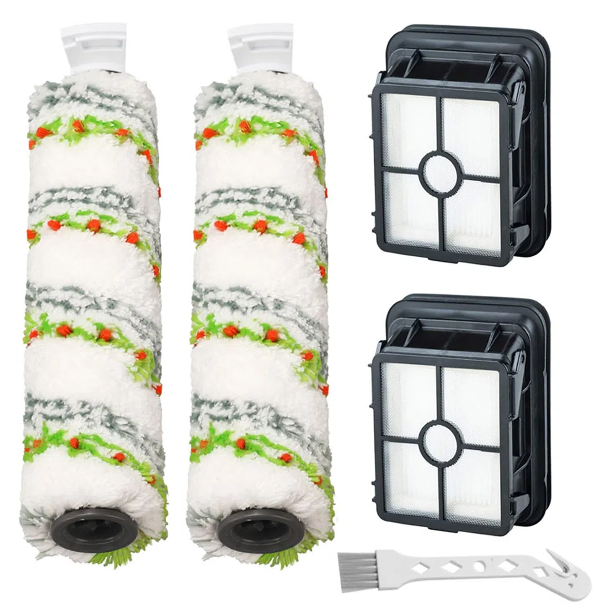 Lemige Paquete de 2 cepillos y filtros de repuesto para aspiradoras Bissell CrossWave Max 2554 2590 2593 2596 para aspiradoras HydroSteam Plus 35151 3515 35152 3513 3518, parte 1618641 y 1608684