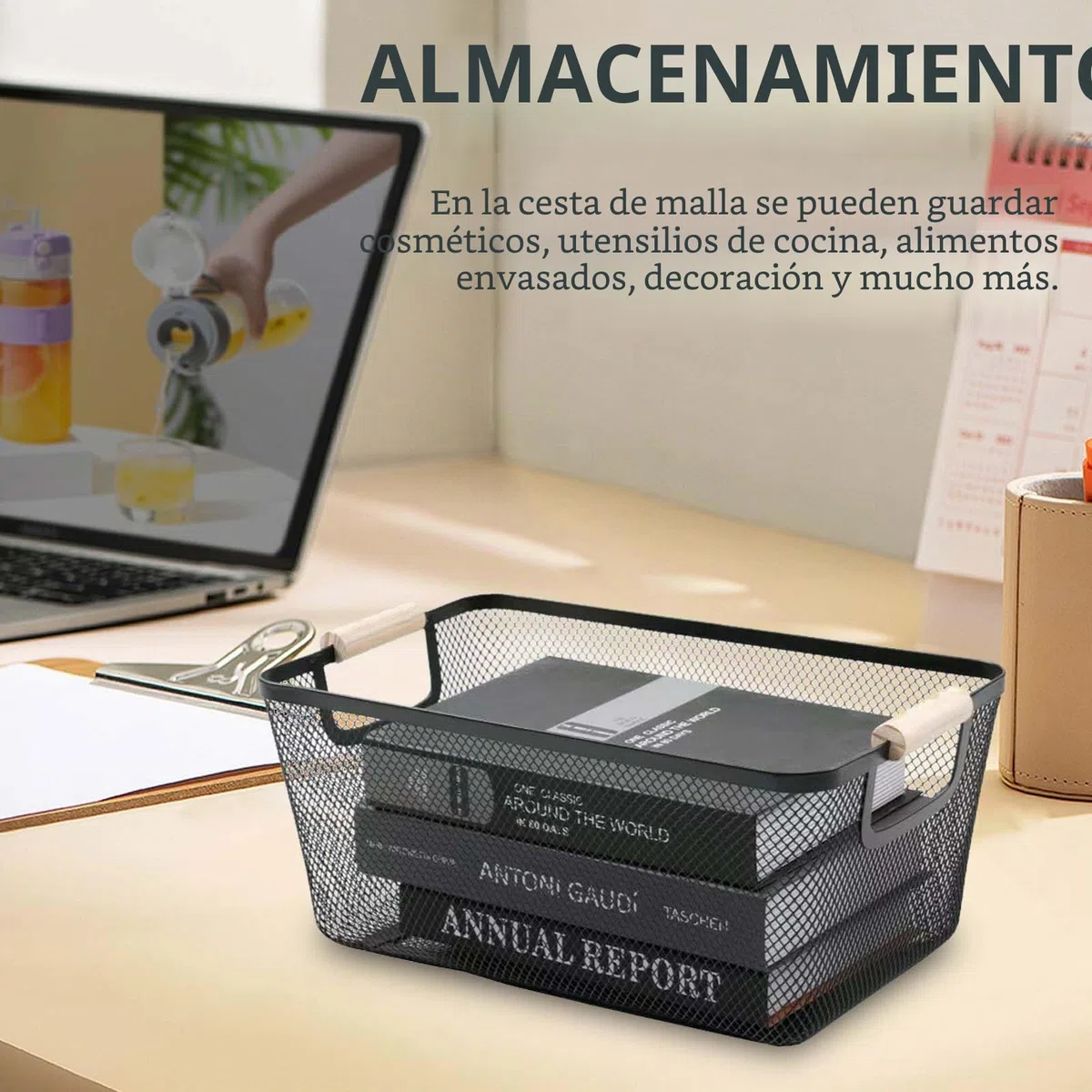 Cestas De Alambre, 2PC Cestas De Almacenamiento De Metal Negro Cesta De Cocina Con Asas De Madera Frutas Organizador Colgante Multifuncional Cestas De Estante Para Cocina Despensa Baño Dormitorio