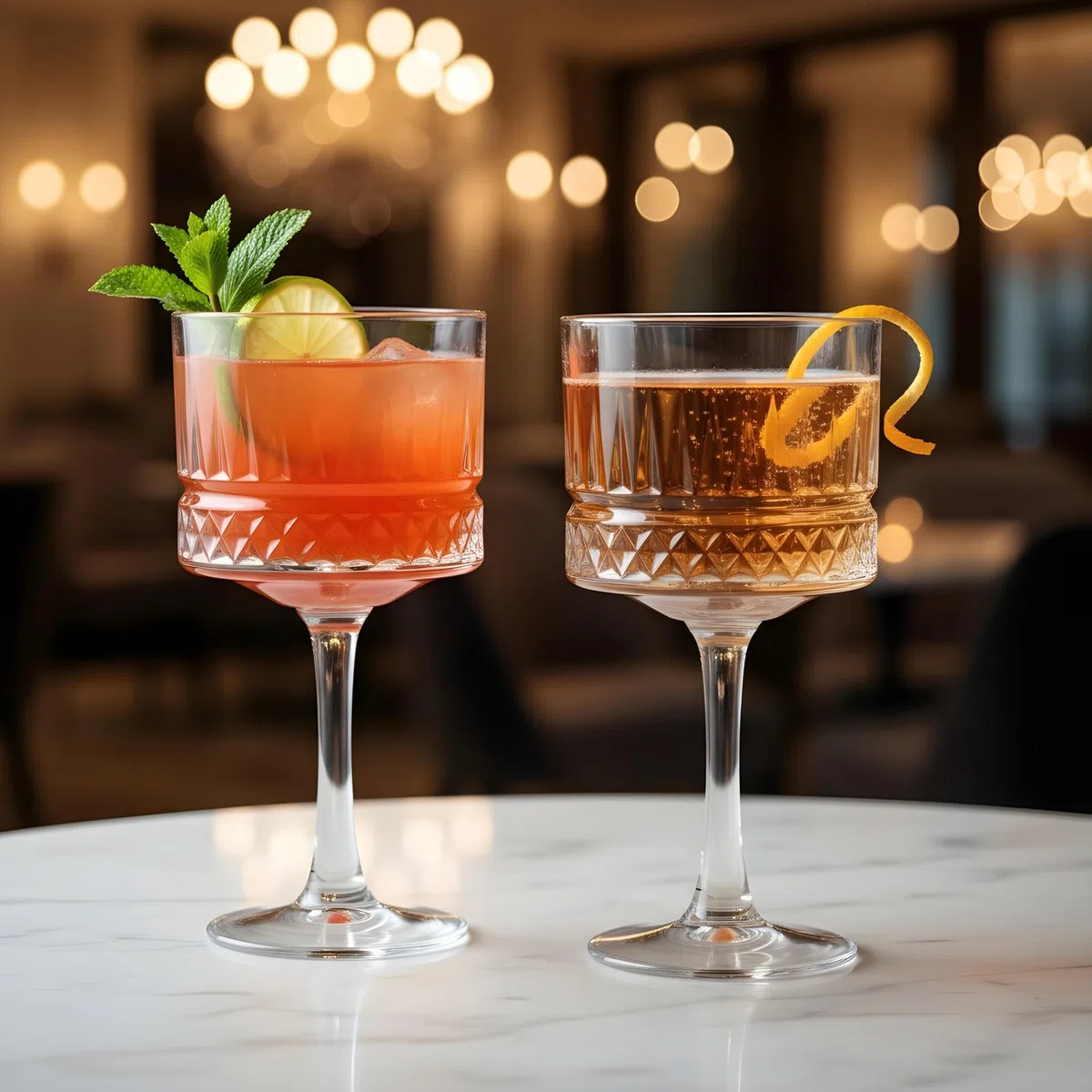 Copas vintage Coupe (500 ml), champán, cóctel, martini, Aperol Spritz, copas de vino, cristalería de tallo largo (2 unidades)