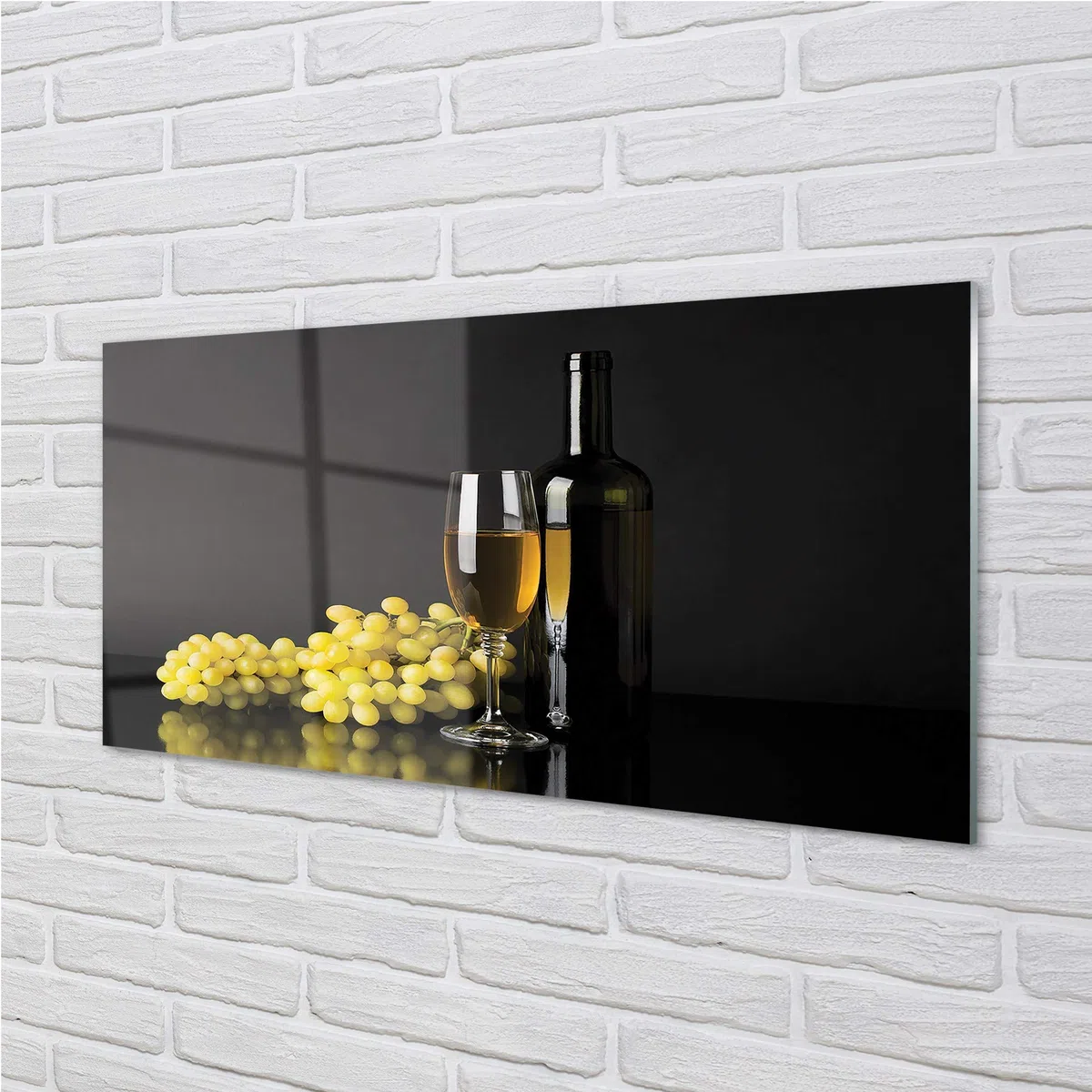Tulup Cuadro de Cristal 120x60cm Impresa Decoración De Pared Mural Vino - Botella de la Fruta