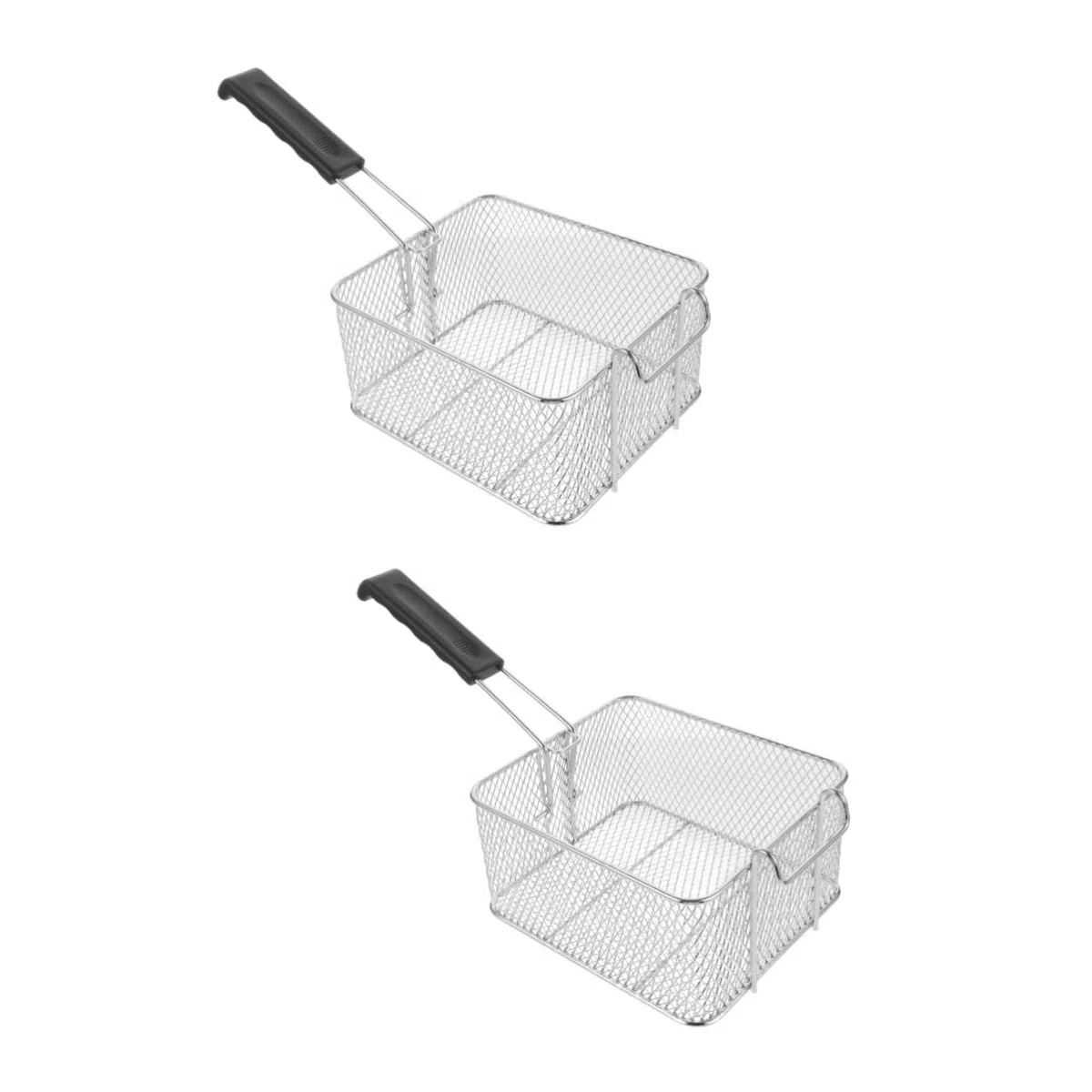 Cabilock 2 Piezas Cesta de Freír Inoxidable con Mango Antideslizante Cesta para Freír Pollo y Papas Fritas Utensilio de Cocina Práctico para y Hogar