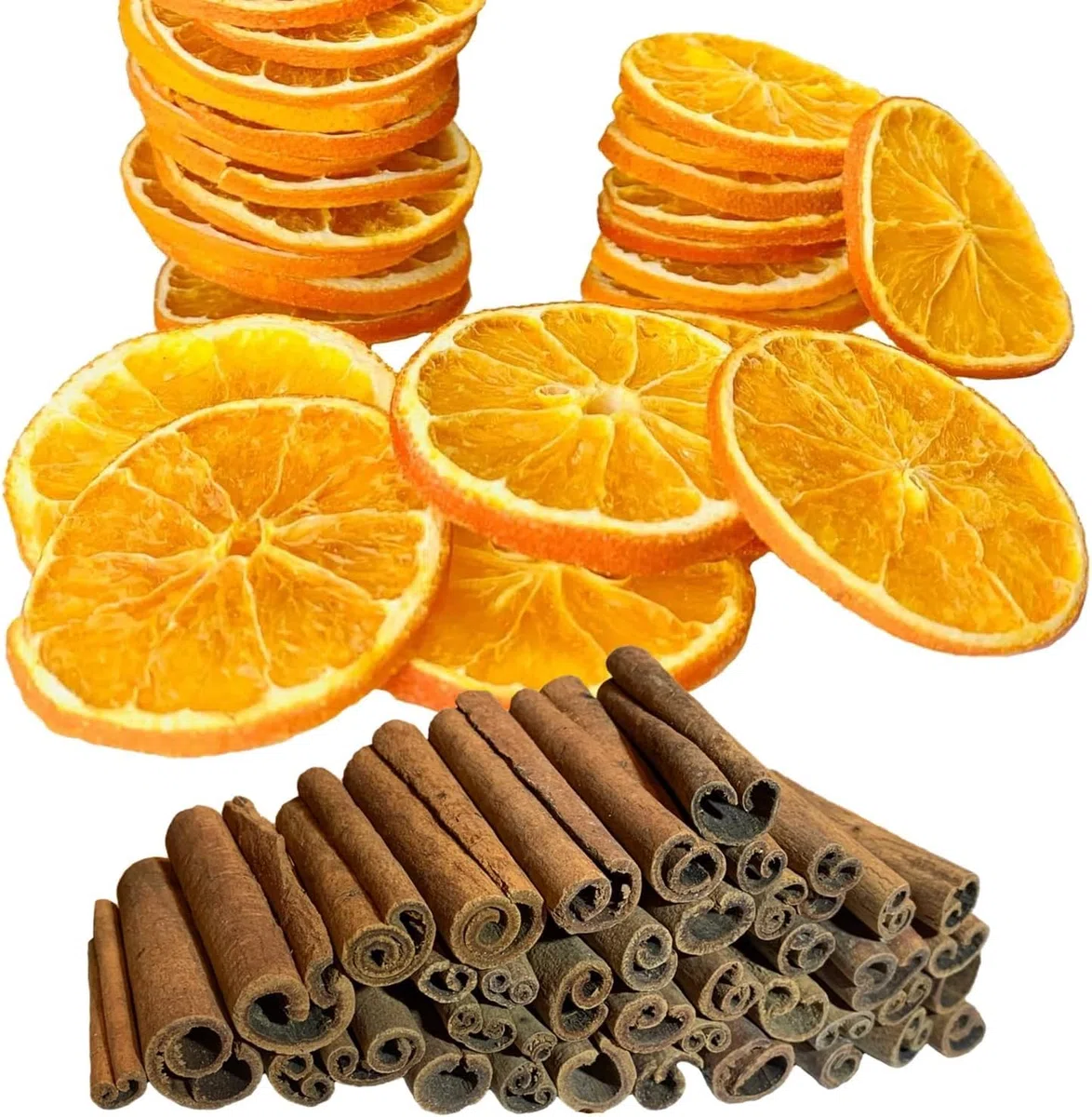 20 rodajas de naranja secas y 20 varitas de canela, decoración para guirnalda de Navidad, decoración natural, para guirnalda de Adviento
