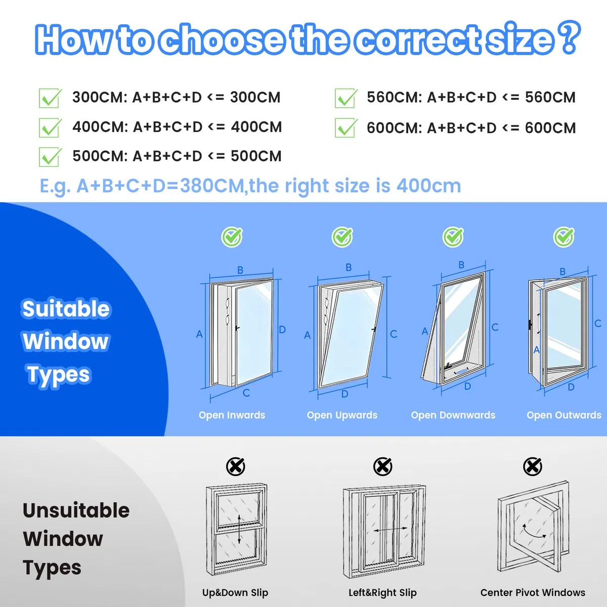 Gruntbear Kit Ventana Aire Acondicionado Portatil, 400CM Sello Ventana Universal para AC Móvil y Secadora AC Window Kit Que Bloquea el Aire Caliente, Fácil Instalación