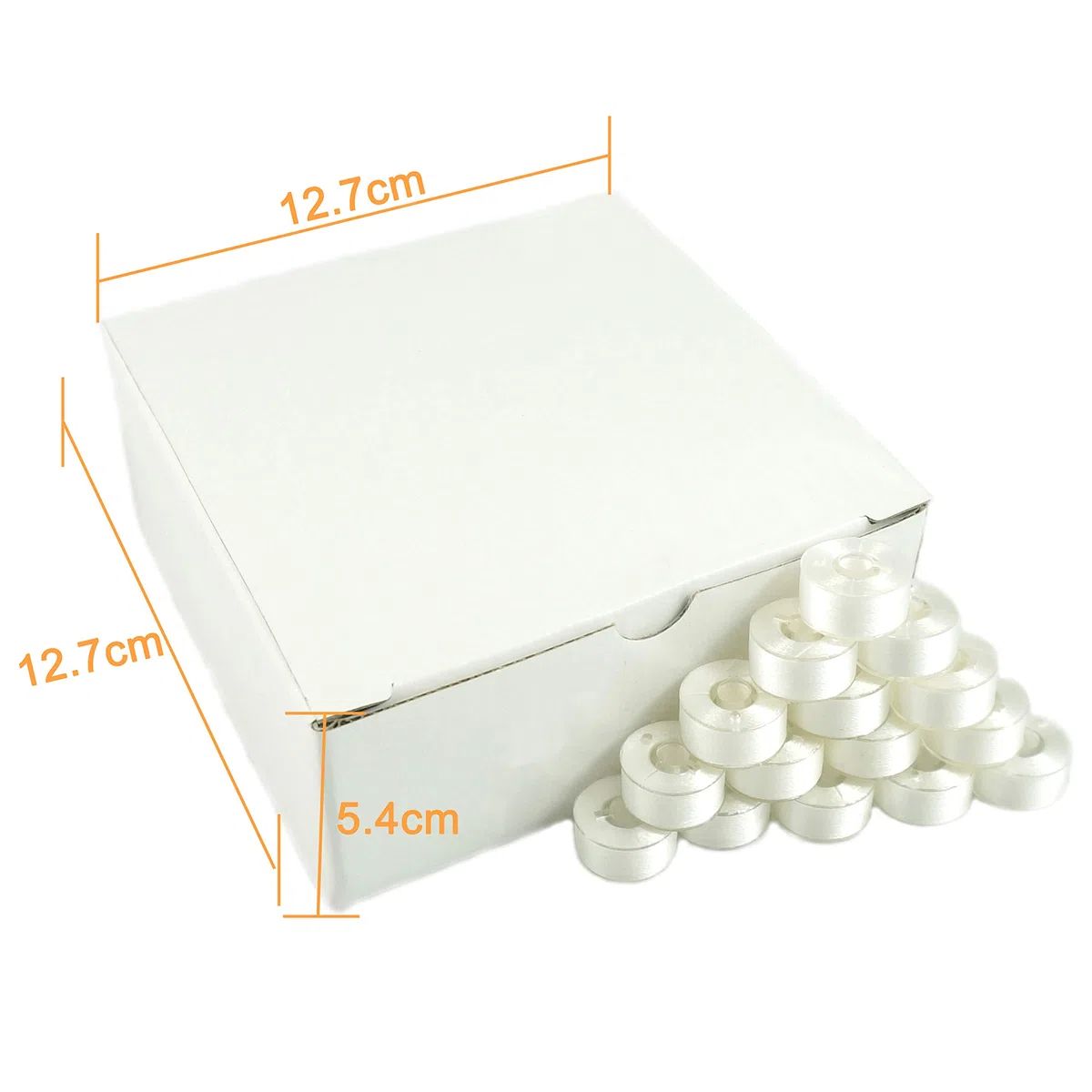 New brothread 144pcs Blanco 70D/2 (60WT) hilo de la bobina Plastica Size A (SA156) para maquina de bordar y coser Hilo de coser hilo de poliéster